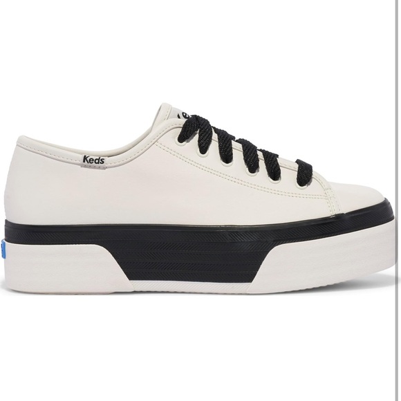NEW IN BOX-Keds-B&W-Leather Platform Sneakers 8/8.5 - Picture 3 of 13